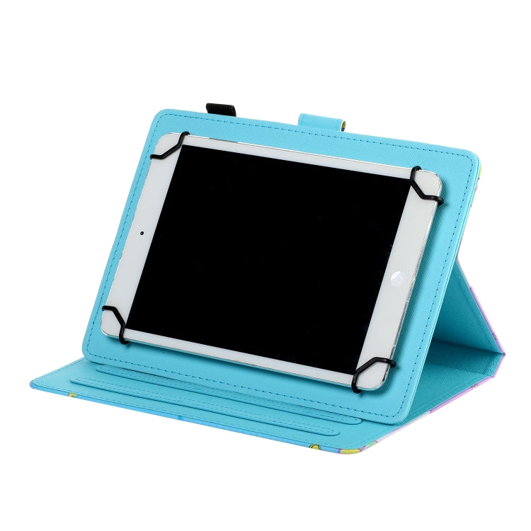 For 7 inch Universal Tablet Colored Drawing Stitching Horizontal Flip Leather Case with Holder & Card Slots & Anti-skid strip