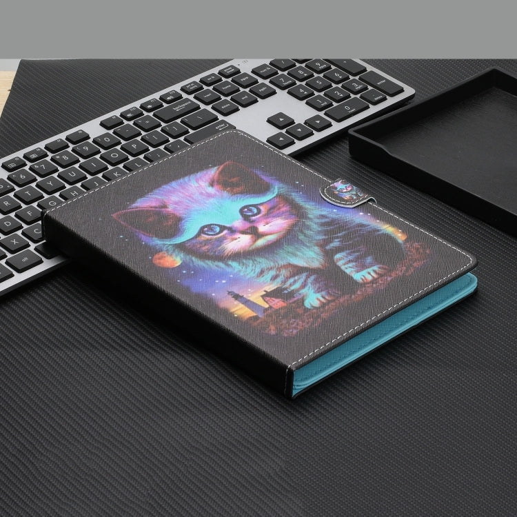 For 8 inch Universal Tablet Colored Drawing Stitching Horizontal Flip Leather Case with Holder & Card Slots & Anti-skid strip