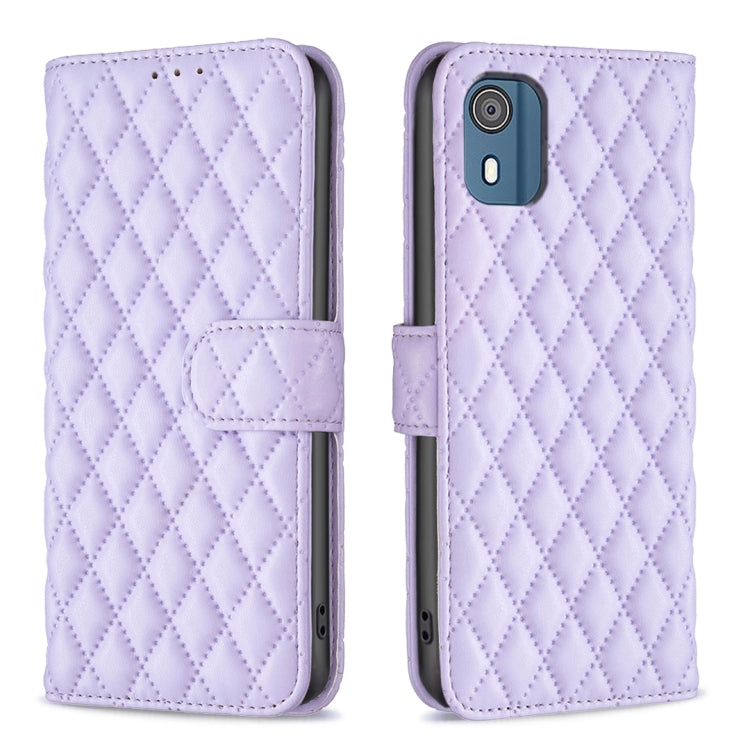For Nokia C02 Diamond Lattice Wallet Flip Leather Phone Case