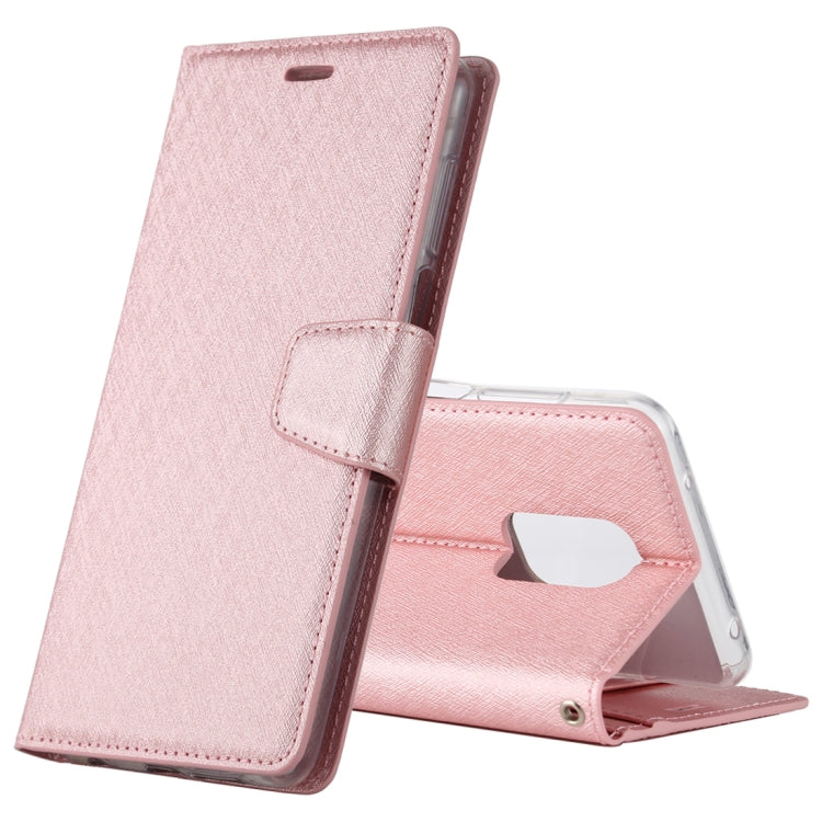 For Xiaomi Redmi Note 9S ALIVO Canvas Diary Silk Texture Horizontal Flip Leather Case with Holder & Card Slots & Wallet & Photo Frame