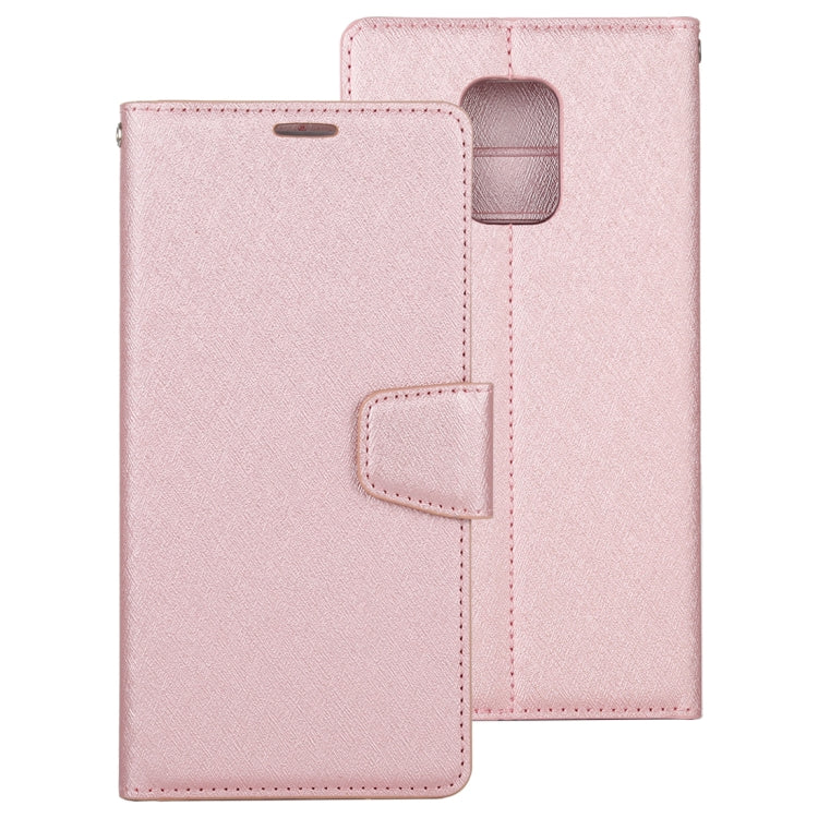For Xiaomi Redmi Note 9S ALIVO Canvas Diary Silk Texture Horizontal Flip Leather Case with Holder & Card Slots & Wallet & Photo Frame