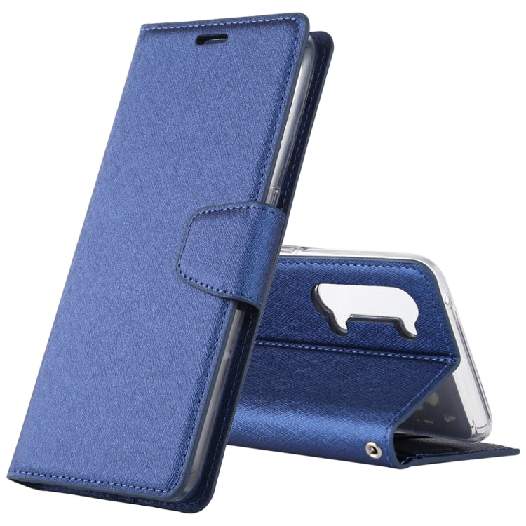 For OPPO Reno 3 ALIVO Canvas Diary Silk Texture Horizontal Flip Leather Case with Holder & Card Slots & Wallet & Photo Frame