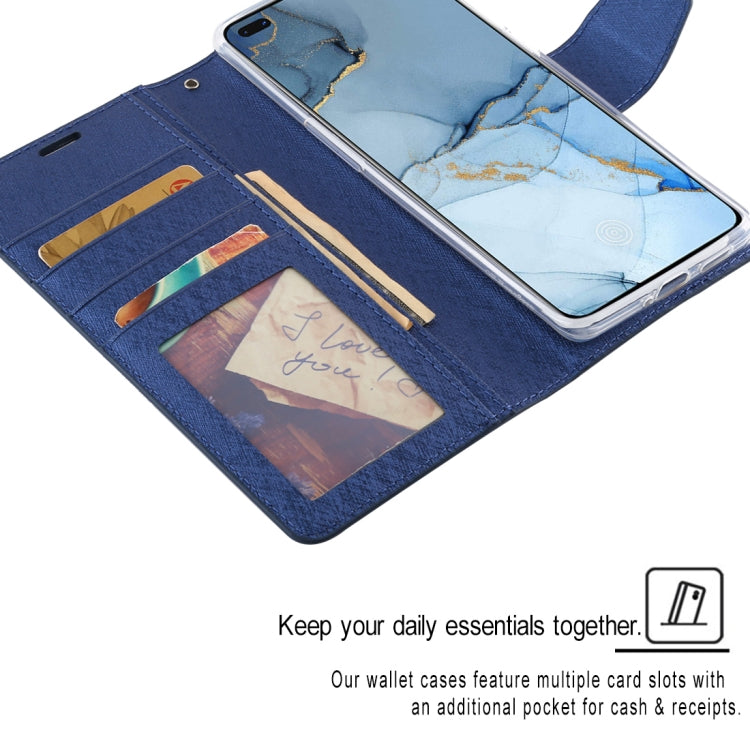 For OPPO Reno 3 Pro ALIVO Canvas Diary Silk Texture Horizontal Flip Leather Case with Holder & Card Slots & Wallet & Photo Frame