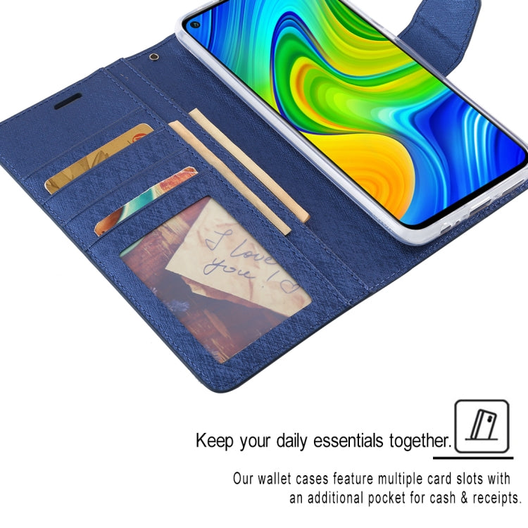 For Xiaomi Redmi 10X ALIVO Canvas Diary Silk Texture Horizontal Flip Leather Case with Holder & Card Slots & Wallet & Photo Frame