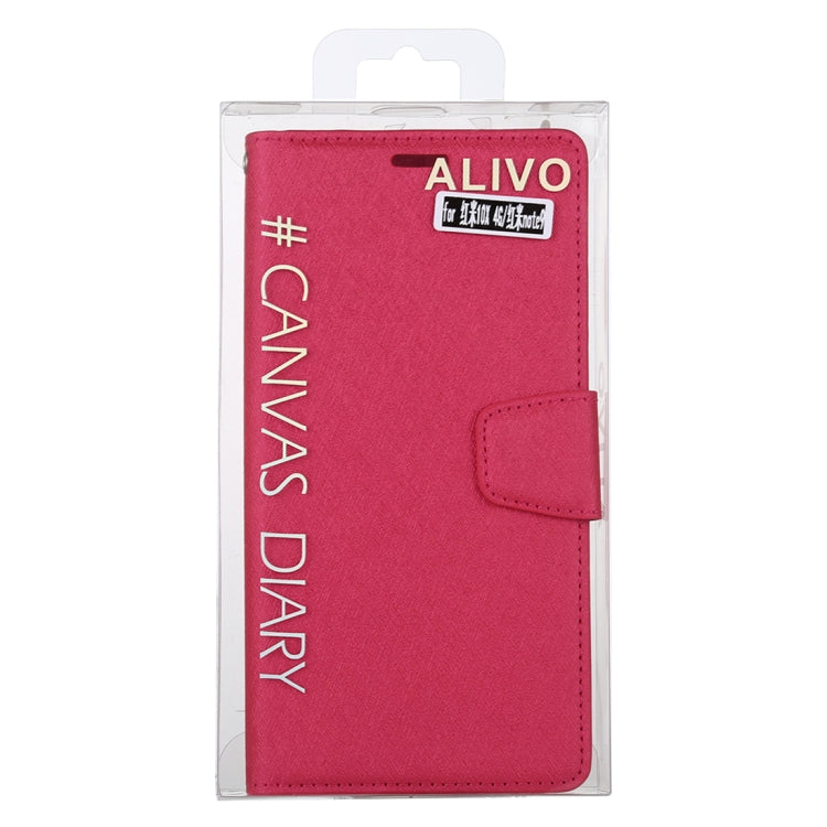For Xiaomi Redmi 10X ALIVO Canvas Diary Silk Texture Horizontal Flip Leather Case with Holder & Card Slots & Wallet & Photo Frame