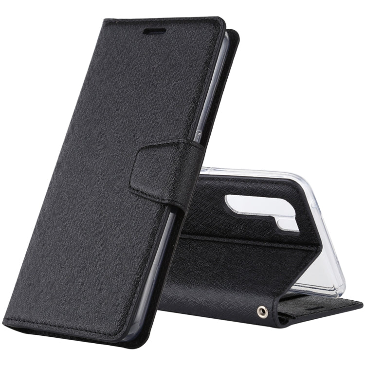 For OPPO A91 ALIVO Canvas Diary Silk Texture Horizontal Flip Leather Case with Holder & Card Slots & Wallet & Photo Frame