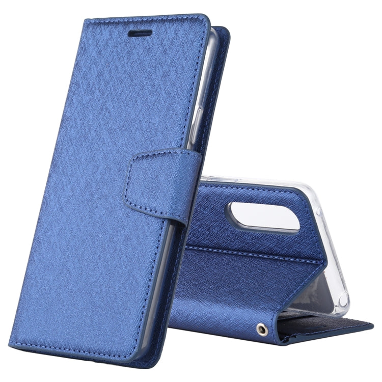 For Sony Xperia 10 II ALIVO Canvas Diary Silk Texture Horizontal Flip Leather Case with Holder & Card Slots & Wallet & Photo Frame