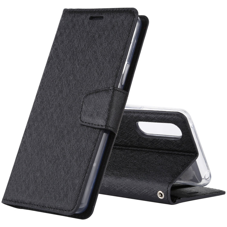 For Sony Xperia 10 II ALIVO Canvas Diary Silk Texture Horizontal Flip Leather Case with Holder & Card Slots & Wallet & Photo Frame