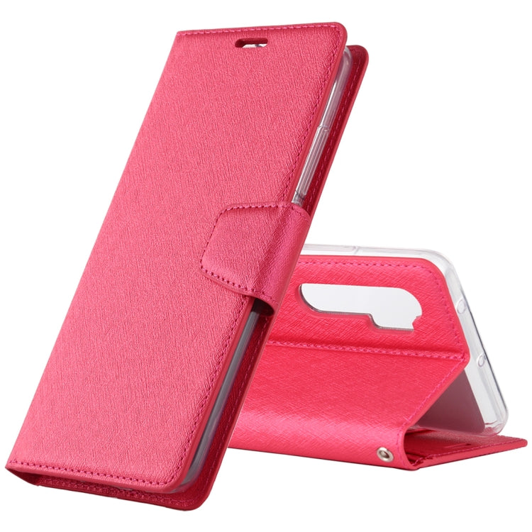 For Xiaomi Mi Note 10 Lite ALIVO Canvas Diary Silk Texture Horizontal Flip Leather Case with Holder & Card Slots & Wallet & Photo Frame