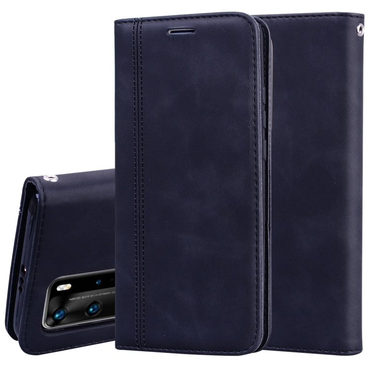 For Huawei P40 Pro Frosted Business Magnetic Horizontal Flip PU Leather Case with Holder & Card Slot & Lanyard