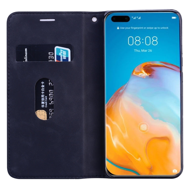 For Huawei P40 Pro Frosted Business Magnetic Horizontal Flip PU Leather Case with Holder & Card Slot & Lanyard