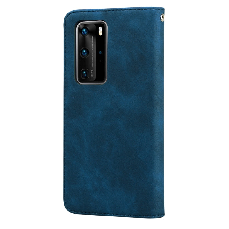 For Huawei P40 Pro Frosted Business Magnetic Horizontal Flip PU Leather Case with Holder & Card Slot & Lanyard