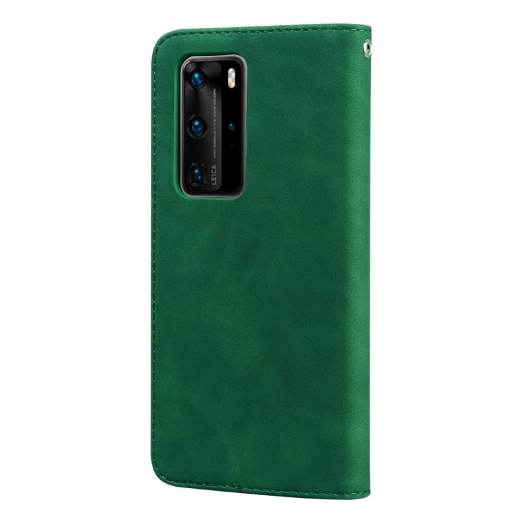 For Huawei P40 Pro Frosted Business Magnetic Horizontal Flip PU Leather Case with Holder & Card Slot & Lanyard