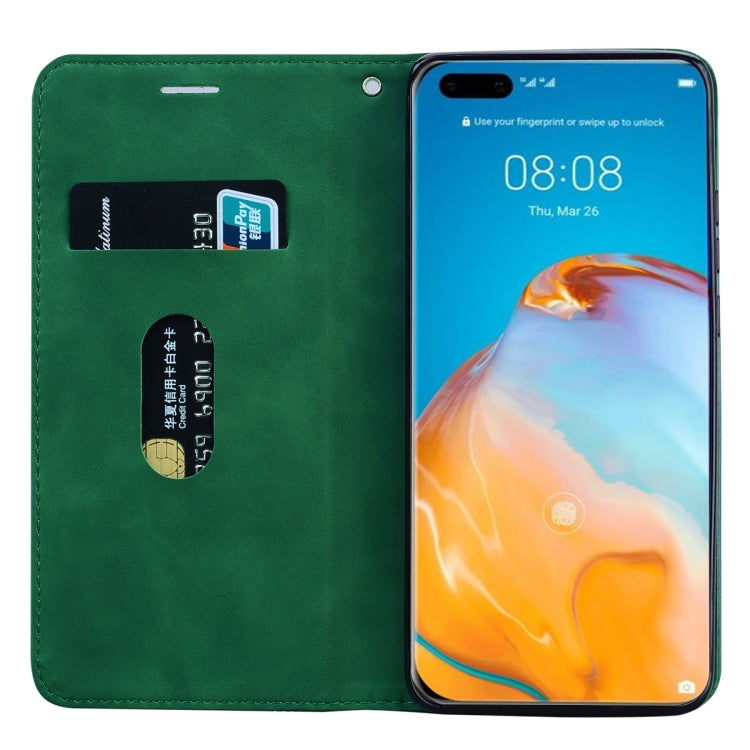 For Huawei P40 Pro Frosted Business Magnetic Horizontal Flip PU Leather Case with Holder & Card Slot & Lanyard