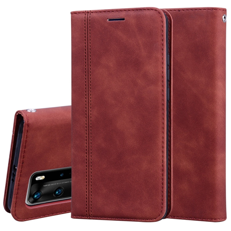 For Huawei P40 Pro Frosted Business Magnetic Horizontal Flip PU Leather Case with Holder & Card Slot & Lanyard