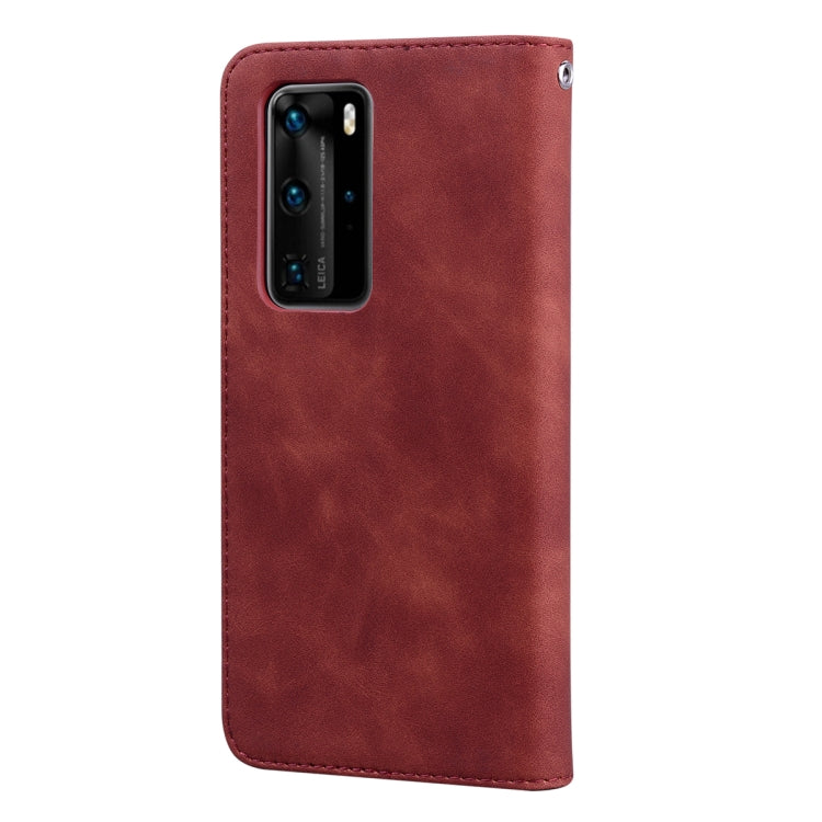 For Huawei P40 Pro Frosted Business Magnetic Horizontal Flip PU Leather Case with Holder & Card Slot & Lanyard