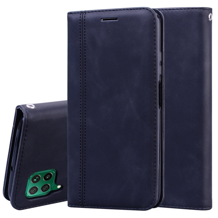 For Huawei P40 Lite Frosted Business Magnetic Horizontal Flip PU Leather Case with Holder & Card Slot & Lanyard