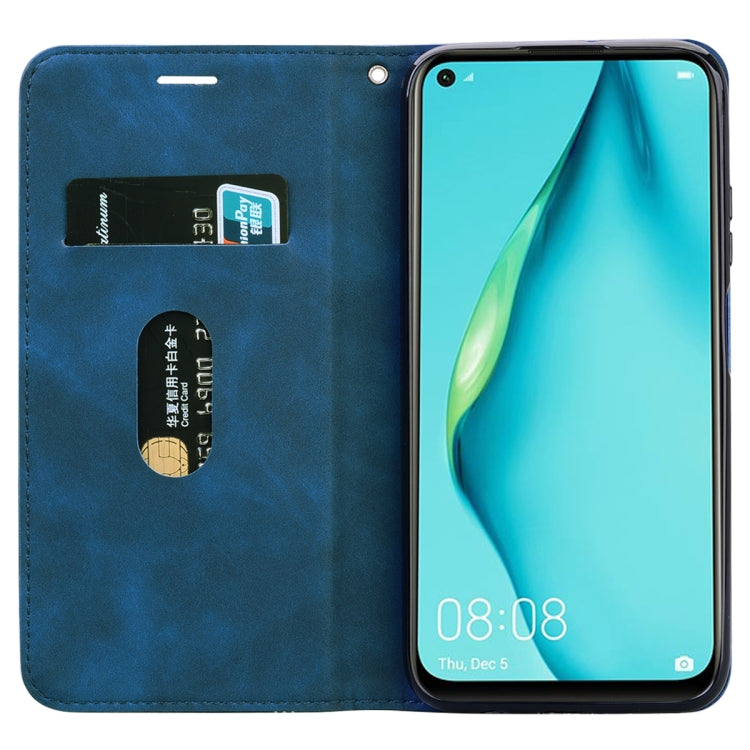 For Huawei P40 Lite Frosted Business Magnetic Horizontal Flip PU Leather Case with Holder & Card Slot & Lanyard