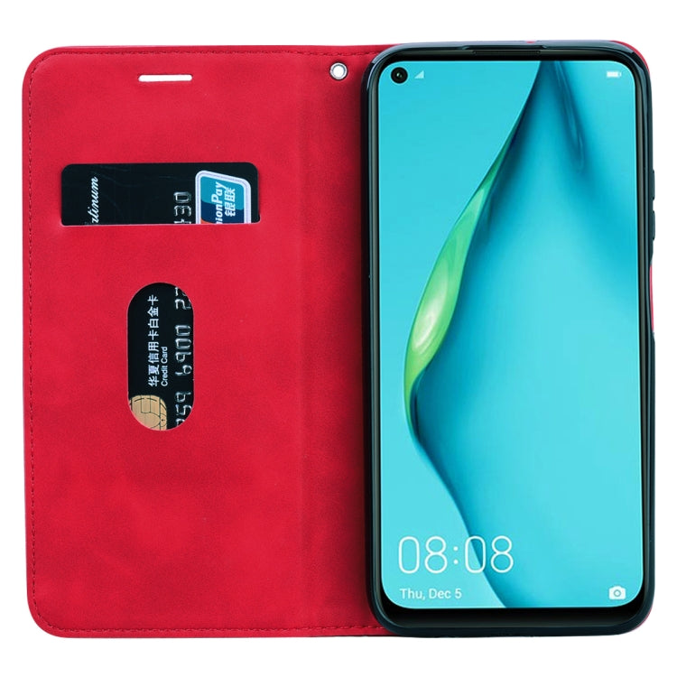 For Huawei P40 Lite Frosted Business Magnetic Horizontal Flip PU Leather Case with Holder & Card Slot & Lanyard