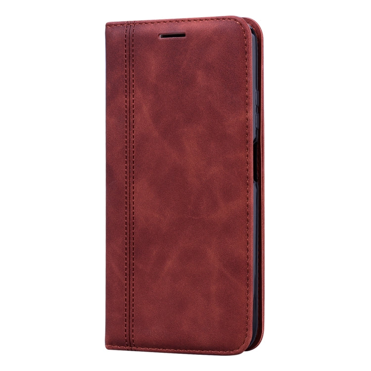 For Huawei P40 Lite Frosted Business Magnetic Horizontal Flip PU Leather Case with Holder & Card Slot & Lanyard