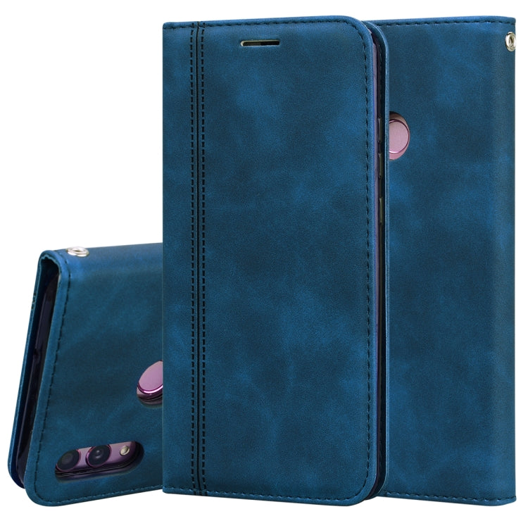 For Huawei P Smart 2019 Frosted Business Magnetic Horizontal Flip PU Leather Case with Holder & Card Slot & Lanyard