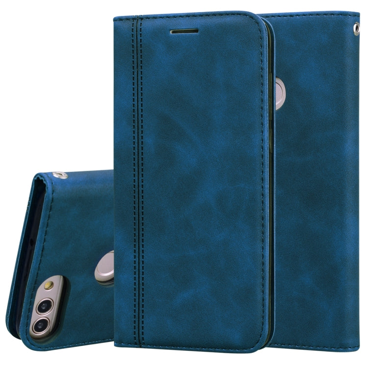 For Huawei P Smart / Enjoy 7S Frosted Business Magnetic Horizontal Flip PU Leather Case with Holder & Card Slot & Lanyard