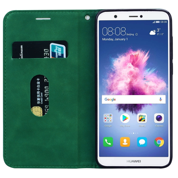 For Huawei P Smart / Enjoy 7S Frosted Business Magnetic Horizontal Flip PU Leather Case with Holder & Card Slot & Lanyard