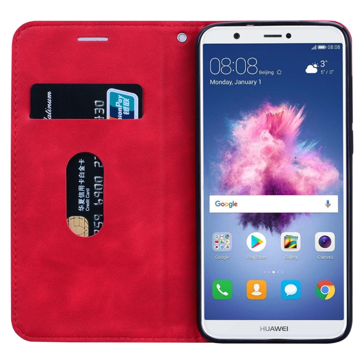 For Huawei P Smart / Enjoy 7S Frosted Business Magnetic Horizontal Flip PU Leather Case with Holder & Card Slot & Lanyard