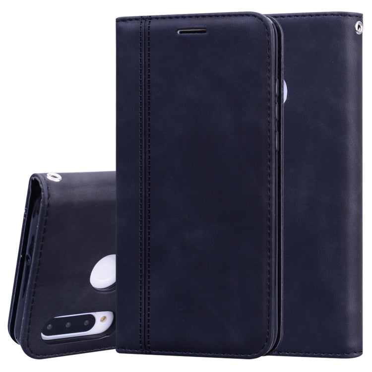 For Huawei P30 Lite Frosted Business Magnetic Horizontal Flip PU Leather Case with Holder & Card Slot & Lanyard