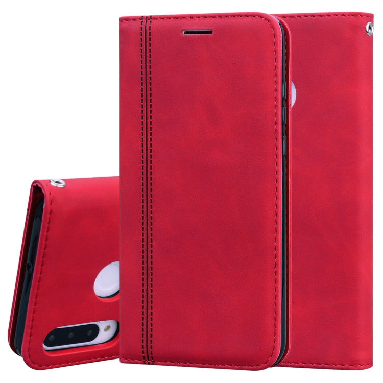For Huawei P30 Lite Frosted Business Magnetic Horizontal Flip PU Leather Case with Holder & Card Slot & Lanyard