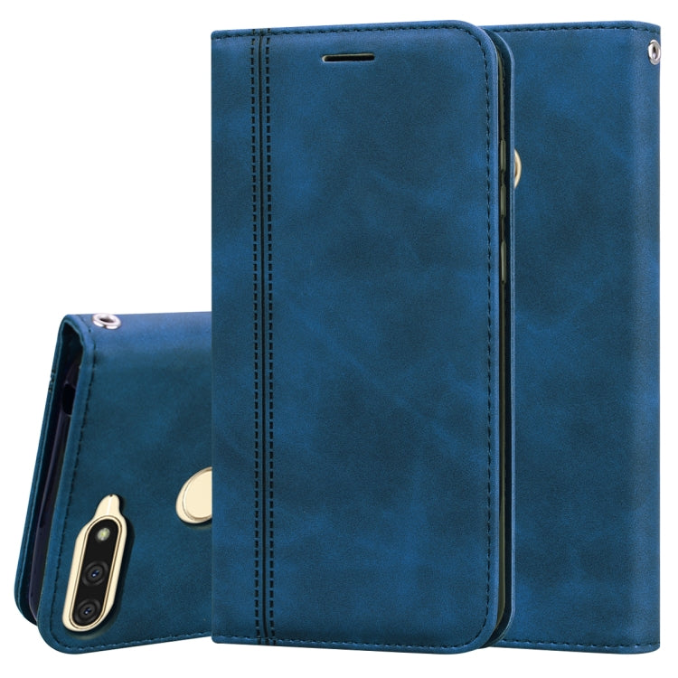 For Huawei Honor 7A Frosted Business Magnetic Horizontal Flip PU Leather Case with Holder & Card Slot & Lanyard