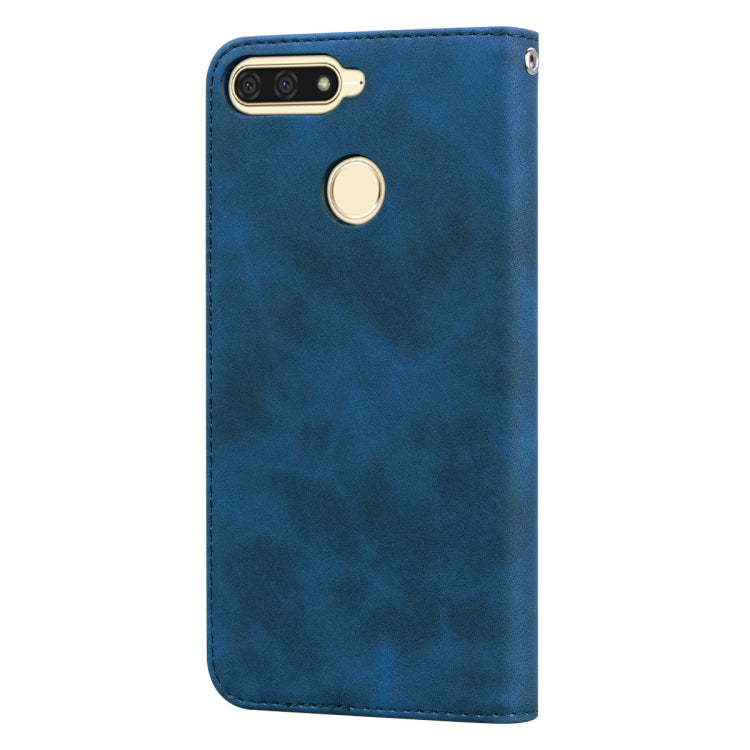 For Huawei Honor 7A Frosted Business Magnetic Horizontal Flip PU Leather Case with Holder & Card Slot & Lanyard