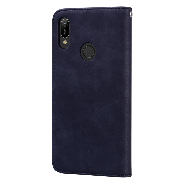 For Huawei Honor 8A / Y6 (2019) Frosted Business Magnetic Horizontal Flip PU Leather Case with Holder & Card Slot & Lanyard