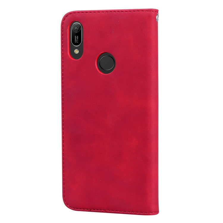For Huawei Honor 8A / Y6 (2019) Frosted Business Magnetic Horizontal Flip PU Leather Case with Holder & Card Slot & Lanyard