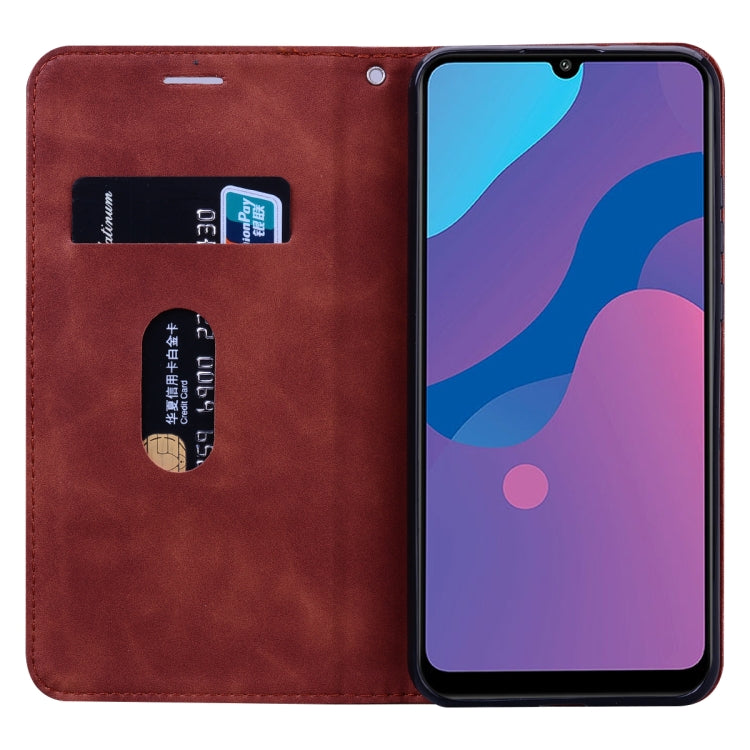 For Huawei Honor 9A Frosted Business Magnetic Horizontal Flip PU Leather Case with Holder & Card Slot & Lanyard