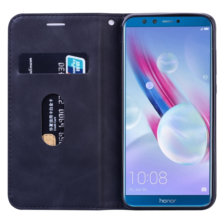 For Huawei Honor 9 Lite Frosted Business Magnetic Horizontal Flip PU Leather Case with Holder & Card Slot & Lanyard