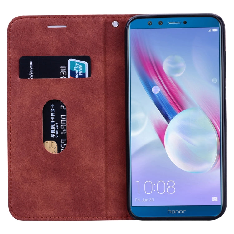 For Huawei Honor 9 Lite Frosted Business Magnetic Horizontal Flip PU Leather Case with Holder & Card Slot & Lanyard