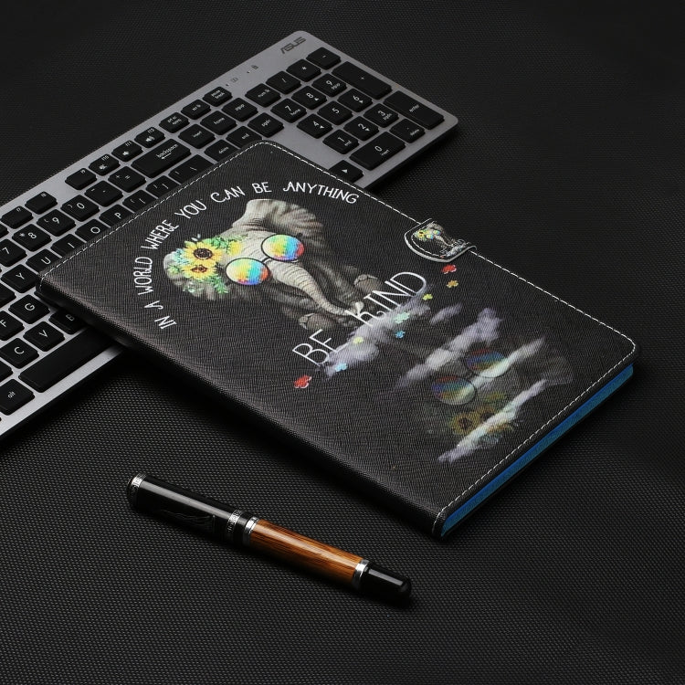 For kindle Paperwhite 4 / 3 / 2 / 1 Colored Drawing Stitching Horizontal Flip Leather Case with Holder & Card Slots & Sleep / Wake-up Function