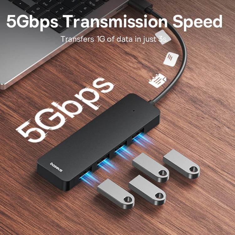Baseus Ultra Joy Series 4 in 1 USB to USB3.0x4 HUB Adapter, Cable Length:
