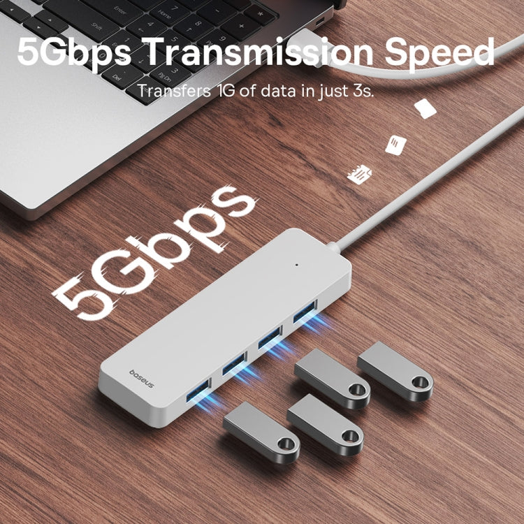 Baseus Ultra Joy Series 4 in 1 USB to USB3.0x4 HUB Adapter, Cable Length: