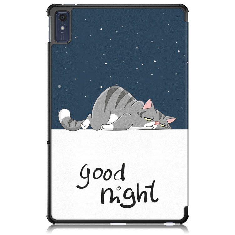 For Lenovo Tab M10 5G 10.6 3-folding Magnetic Buckle Coloured Drawing Leather Smart Tablet Case