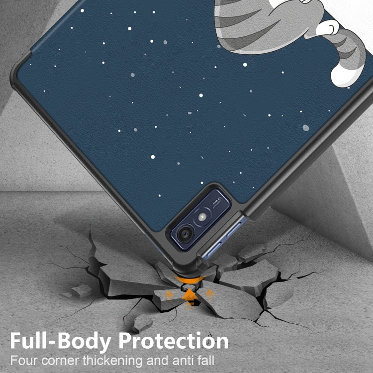 For Lenovo Tab M10 5G 10.6 3-folding Magnetic Buckle Coloured Drawing Leather Smart Tablet Case