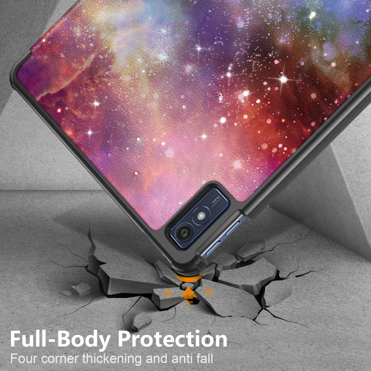 For Lenovo Tab M10 5G 10.6 3-folding Magnetic Buckle Coloured Drawing Leather Smart Tablet Case