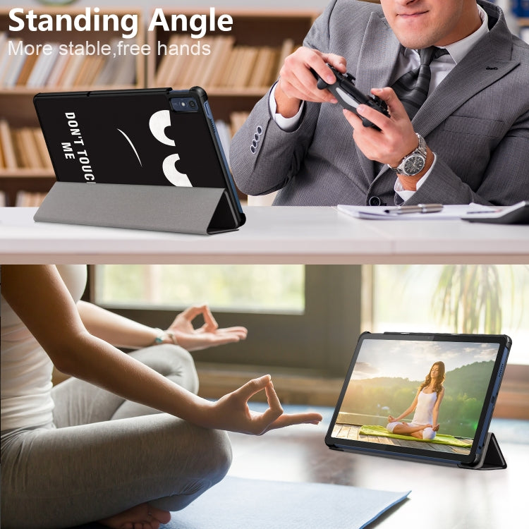 For Lenovo Tab M10 5G 10.6 3-folding Magnetic Buckle Coloured Drawing Leather Smart Tablet Case