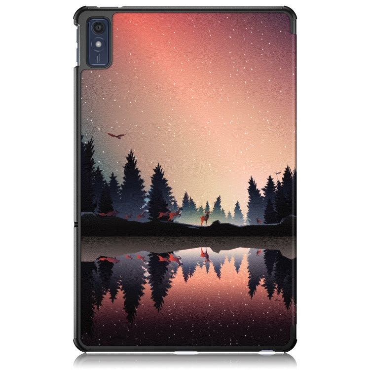 For Lenovo Tab M10 5G 10.6 3-folding Magnetic Buckle Coloured Drawing Leather Smart Tablet Case