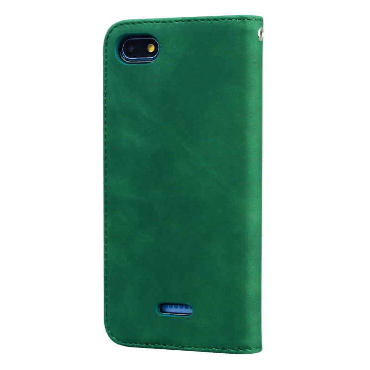 For Xiaomi Redmi 6A Frosted Business Magnetic Horizontal Flip PU Leather Case with Holder & Card Slot & Lanyard