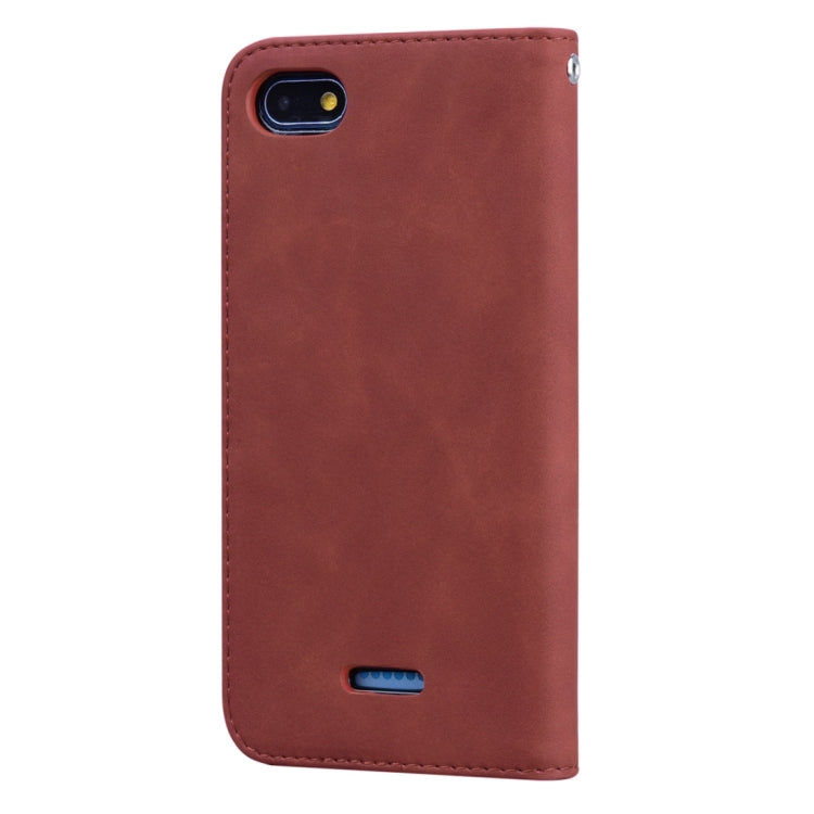 For Xiaomi Redmi 6A Frosted Business Magnetic Horizontal Flip PU Leather Case with Holder & Card Slot & Lanyard