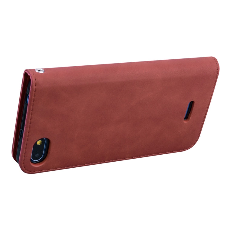 For Xiaomi Redmi 6A Frosted Business Magnetic Horizontal Flip PU Leather Case with Holder & Card Slot & Lanyard