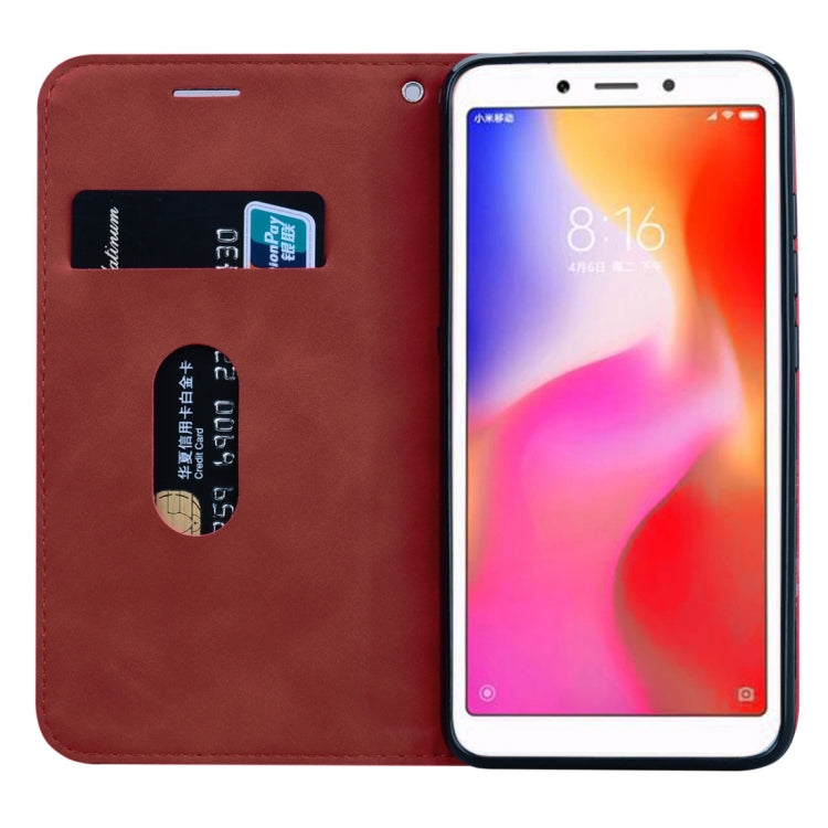 For Xiaomi Redmi 6A Frosted Business Magnetic Horizontal Flip PU Leather Case with Holder & Card Slot & Lanyard