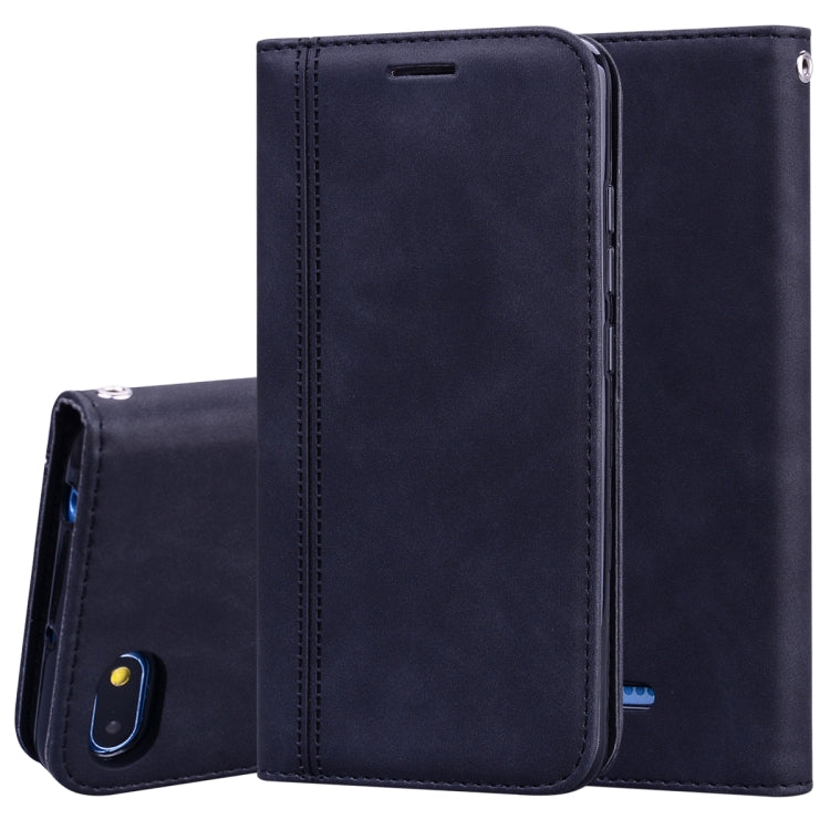 For Xiaomi Redmi 6A Frosted Business Magnetic Horizontal Flip PU Leather Case with Holder & Card Slot & Lanyard